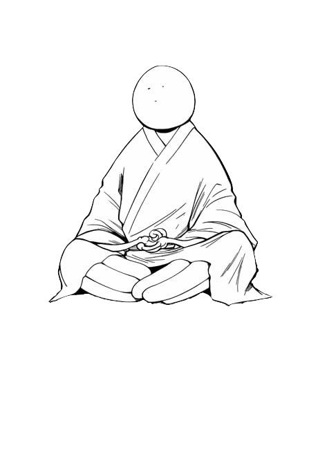 Minimalist monk drawing